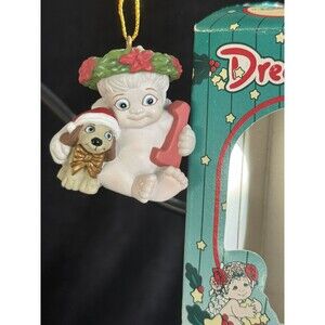 Dreamsicles Cavanagh Vintage 1997 2in Cherub W/Dog 1st Christmas Ornament Box